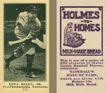 1916 Holmes for Homes Bread Eppa Rixey #142 Baseball Card