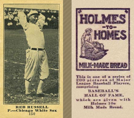 1916 Holmes for Homes Bread Reb Russell #150 Baseball Card