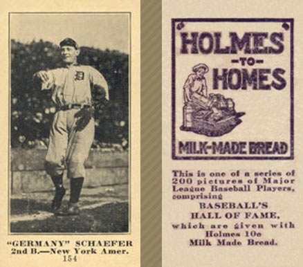 1916 Holmes for Homes Bread Germany Schaefer #154 Baseball Card
