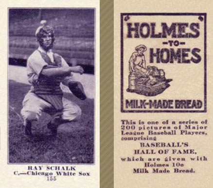 1916 Holmes for Homes Bread Ray Schalk #155 Baseball Card