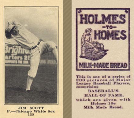 1916 Holmes for Homes Bread Jim Scott #159 Baseball Card