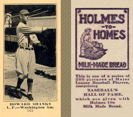 1916 Holmes for Homes Bread Howard Shanks #162 Baseball Card
