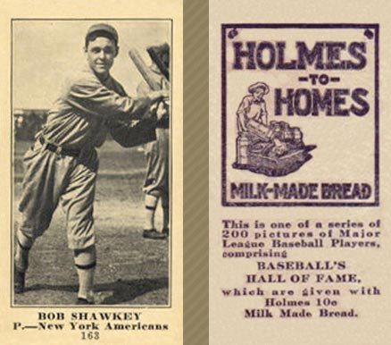 1916 Holmes for Homes Bread Bob Shawkey #163 Baseball Card