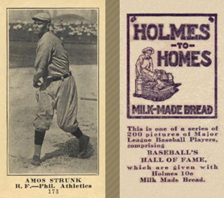 1916 Holmes for Homes Bread Amos Strunk #173 Baseball Card