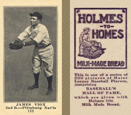 1916 Holmes for Homes Bread James Viox #182 Baseball Card