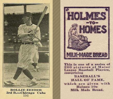 1916 Holmes for Homes Bread Rollie Zeider #198 Baseball Card