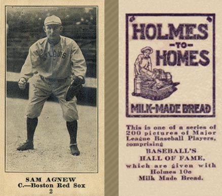 1916 Holmes for Homes Bread Sam Agnew #2 Baseball Card