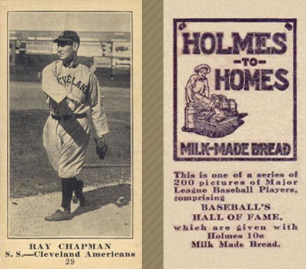 1916 Holmes for Homes Bread Ray Chapman #29 Baseball Card