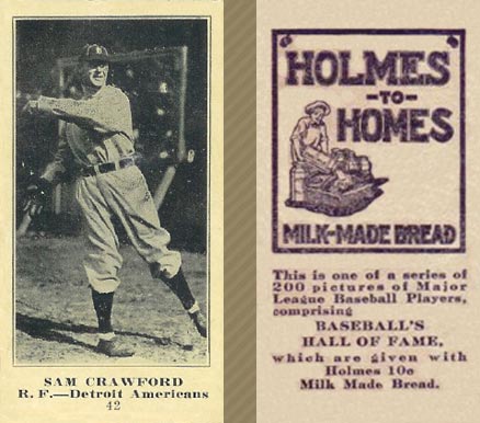 1916 Holmes for Homes Bread Sam Crawford #42 Baseball Card