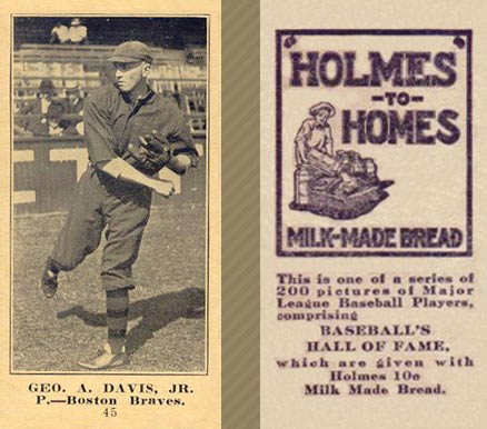 1916 Holmes for Homes Bread Geo. A. Davis, Jr. #45 Baseball Card