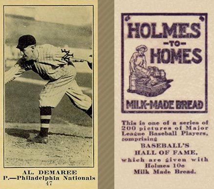 1916 Holmes for Homes Bread Al Demaree #47 Baseball Card