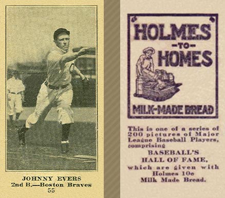 1916 Holmes for Homes Bread Johnny Evers #55 Baseball Card