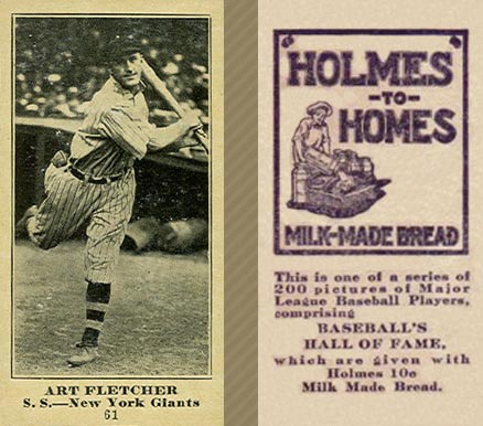 1916 Holmes for Homes Bread Art Fletcher #61 Baseball Card