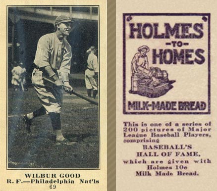 1916 Holmes for Homes Bread Wilbur Good #69 Baseball Card