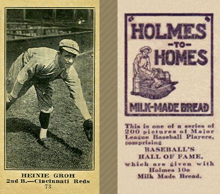 1916 Holmes for Homes Bread Heinie Groh #73 Baseball Card