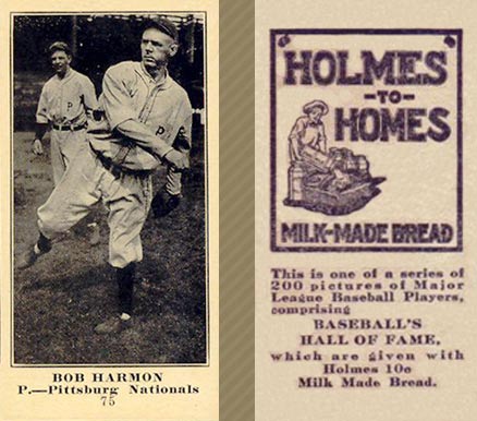 1916 Holmes for Homes Bread Bob Harmon #75 Baseball Card
