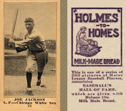1916 Holmes for Homes Bread Joe Jackson #86 Baseball Card