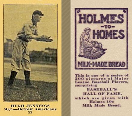1916 Holmes for Homes Bread Hugh Jennings #89 Baseball Card
