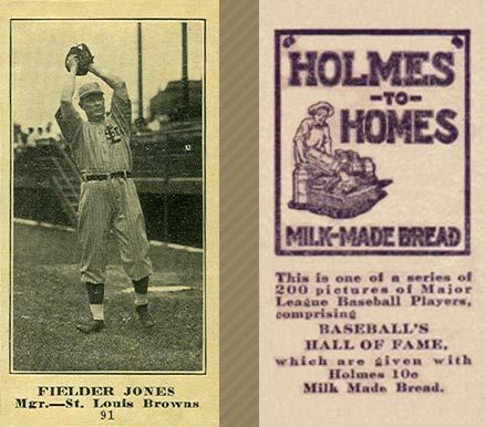 1916 Holmes for Homes Bread Fielder Jones #91 Baseball Card