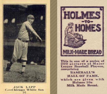 1916 Holmes for Homes Bread Jack Lapp #96 Baseball Card