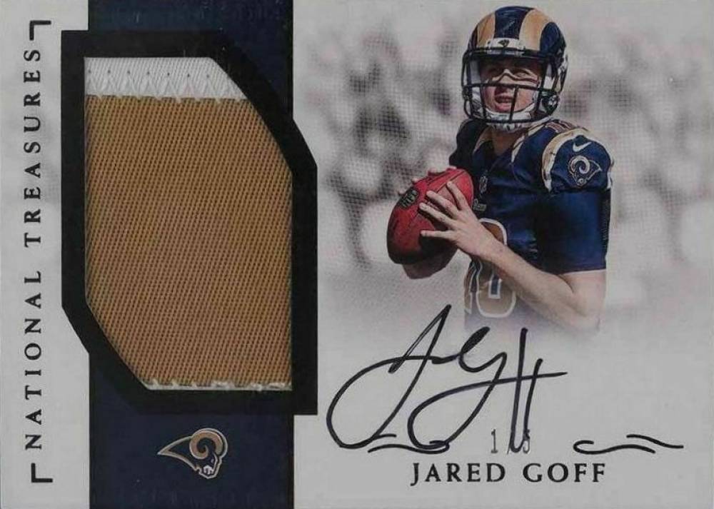 2016 Panini National Treasures Rookie Material Signatures Jared Goff #RMSJG Football Card