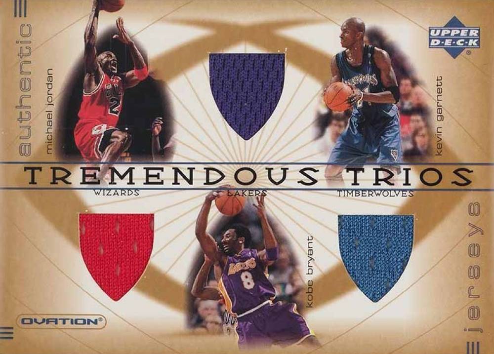 2001  Upper Deck Ovation Tremendous Trios Jordan/Garnett/Bryant #JGB Basketball Card