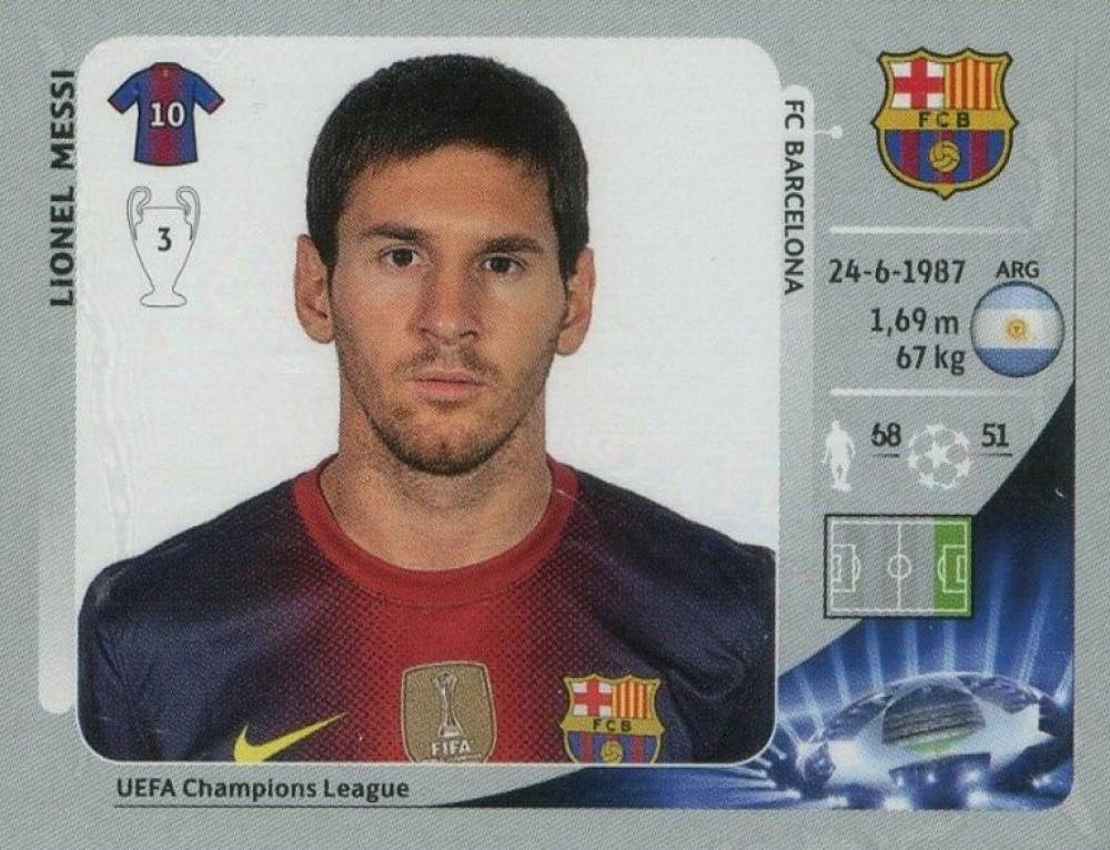 2012 Panini UEFA Champions League Sticker Lionel Messi #460 Soccer Card