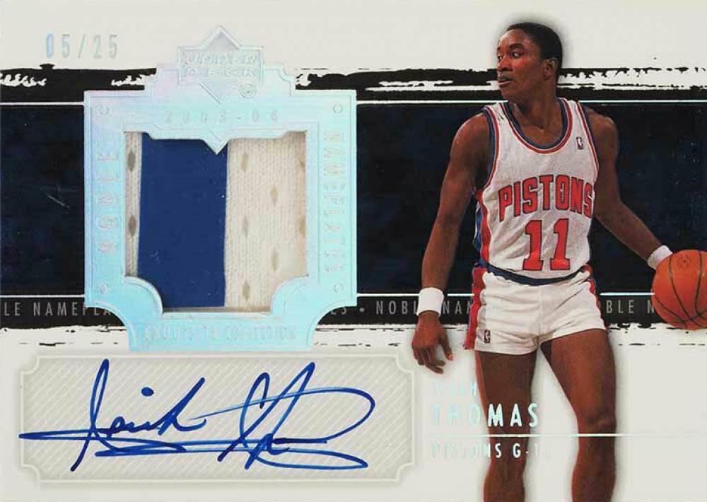 2003 Upper Deck Exquisite Collection Noble Nameplates Autograph Isiah Thomas #NN-IT Basketball Card