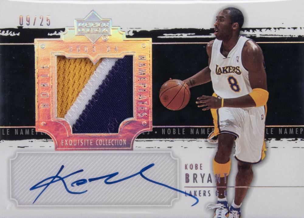 2003 Upper Deck Exquisite Collection Noble Nameplates Autograph Kobe Bryant #NN-KB Basketball Card