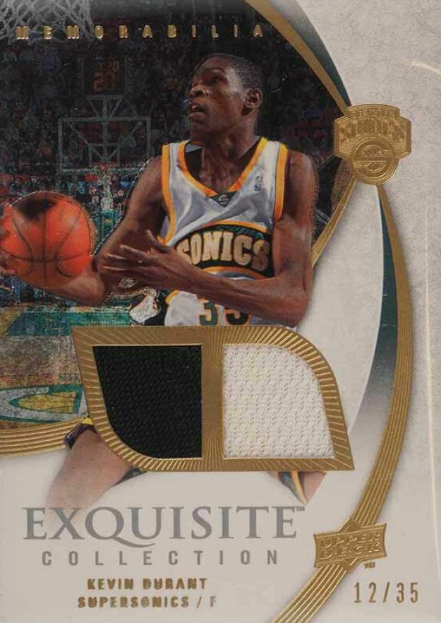 2007 Upper Deck Exquisite Collection Exclusives Memorabilia Kevin Durant #EEMKD Basketball Card