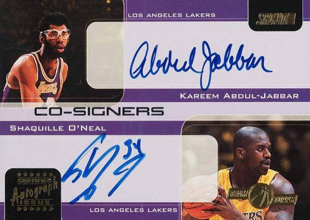 2001 Stadium Club Co-Signers  Kareem Abdul-Jabbar/Shaquille O'Neal #CS2 Basketball Card