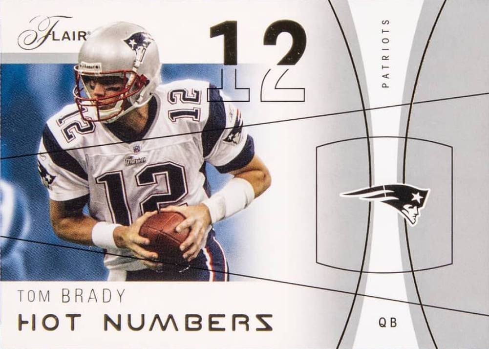 2004 Flair Hot Numbers Tom Brady #10 Football Card