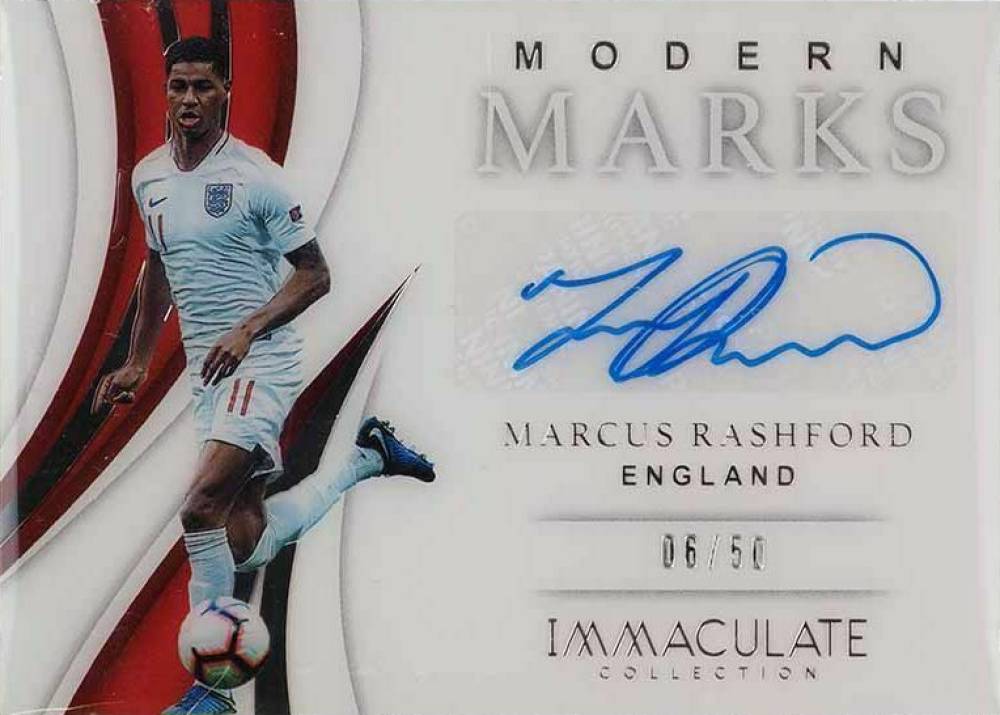 2018 Panini Immaculate Modern Marks Marcus Rashford #MRA Soccer Card