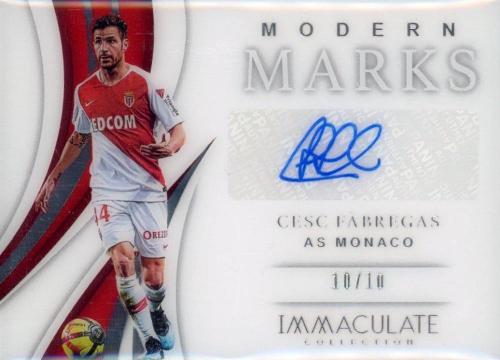 2018 Panini Immaculate Modern Marks Cesc Fabregas #CSC Soccer Card