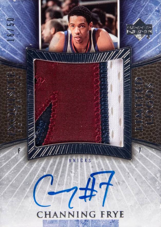 2005 Upper Deck Exquisite Collection Limited Logos Autograph Patch Channing Frye #LL-CF Basketball Card