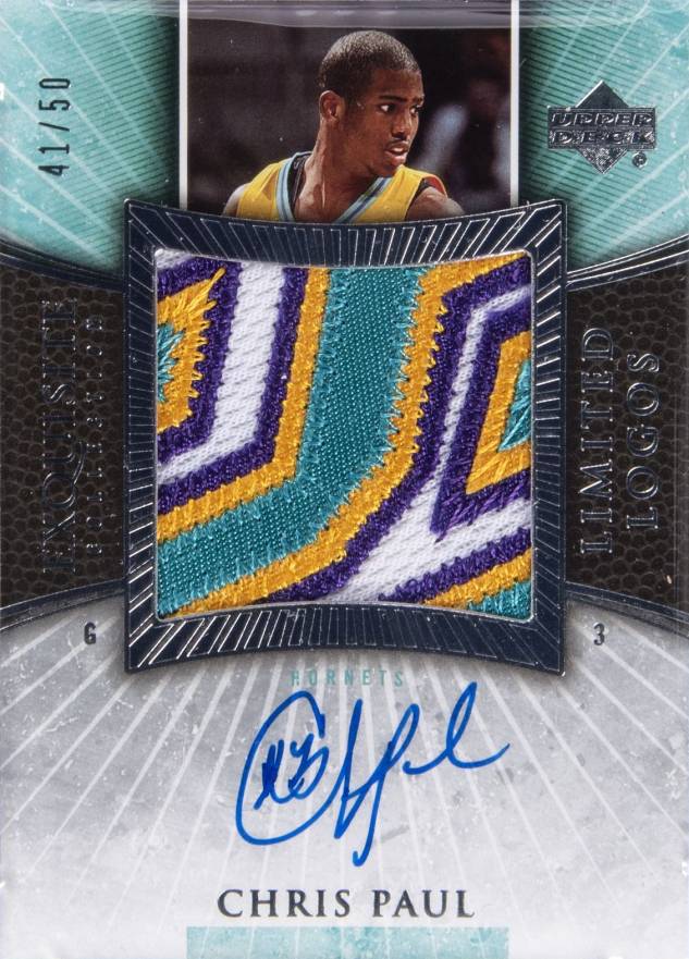 2005 Upper Deck Exquisite Collection Limited Logos Autograph Patch Chris Paul #LL-CP Basketball Card