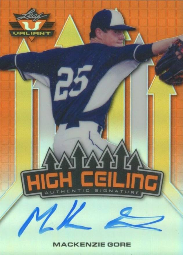 2017 Leaf Valiant High Ceiling Autographs MacKenzie Gore #MG1 Baseball Card
