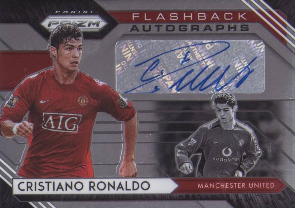 2020 Panini Prizm Premier League Flashback Autographs Cristiano Ronaldo #FACR7 Soccer Card