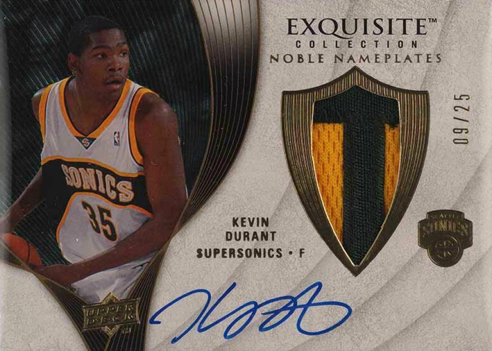 2007 Upper Deck Exquisite Collection Noble Nameplates Autograph Kevin Durant #NP-KD Basketball Card