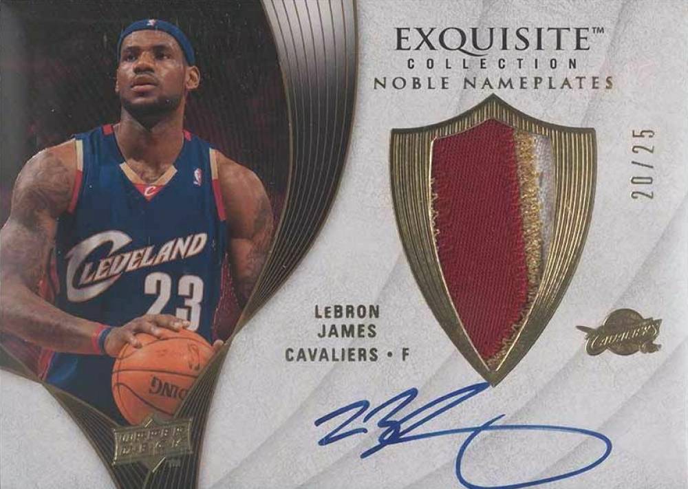 2007 Upper Deck Exquisite Collection Noble Nameplates Autograph LeBron James #NP-LJ Basketball Card