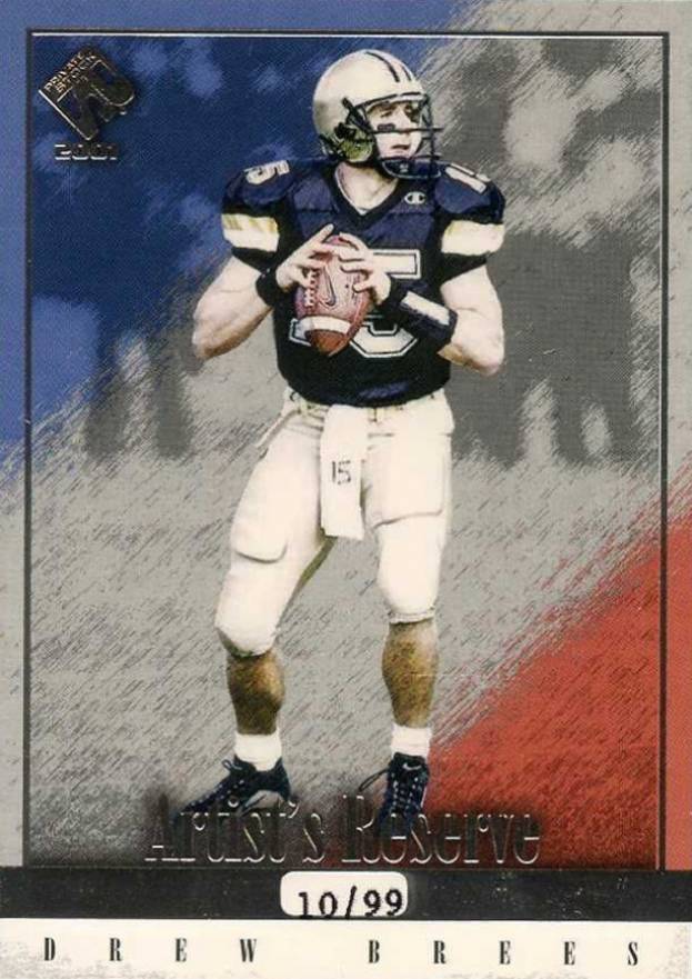 2001 Pacific Private Stock Artist's Reserve Drew Brees #8 Football Card