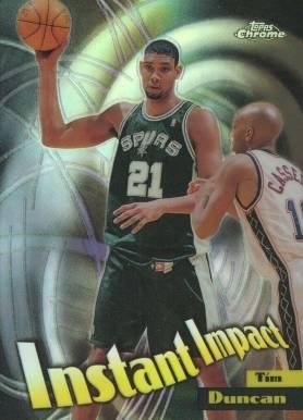 1998 Topps Chrome Instant Impact Tim Duncan #I1 Basketball Card