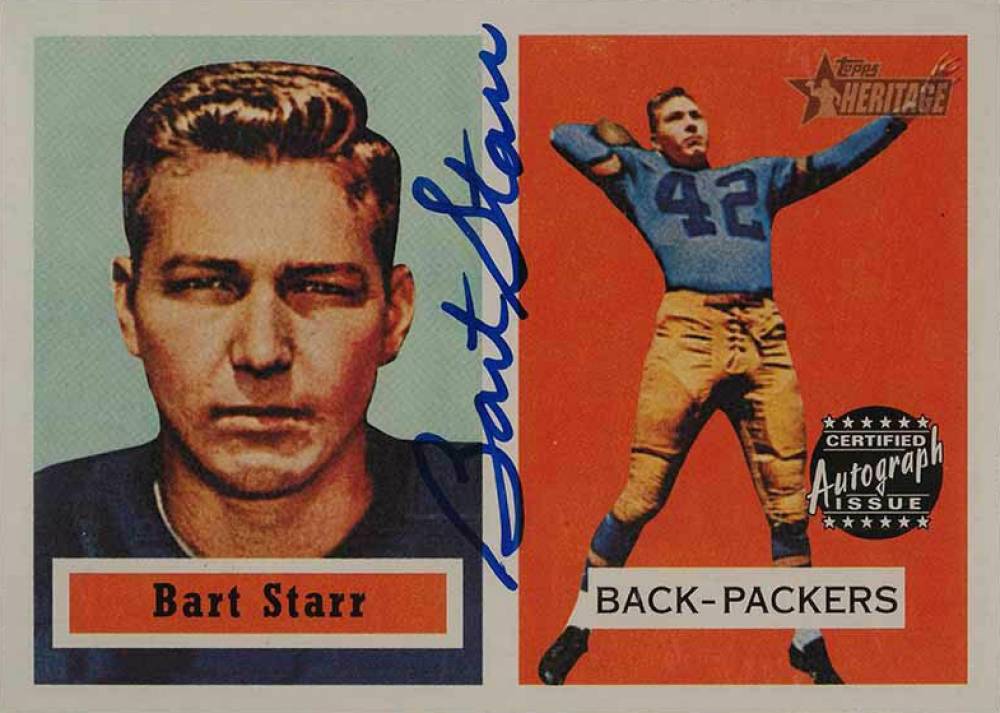 2002 Topps Heritage Real One Autographs Bart Starr #HR-BS Football Card