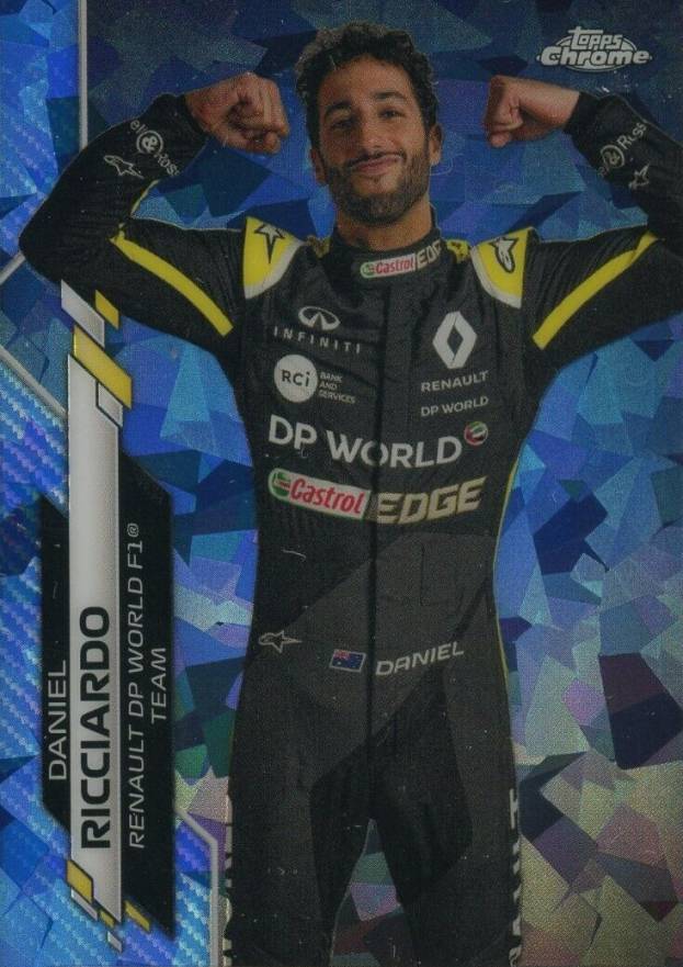 2020 Topps Chrome Formula 1 #9 Daniel Ricciardo Gold Wave Refractor CSG  Mint 8 #/50 – Racing Hall of Fame Collection