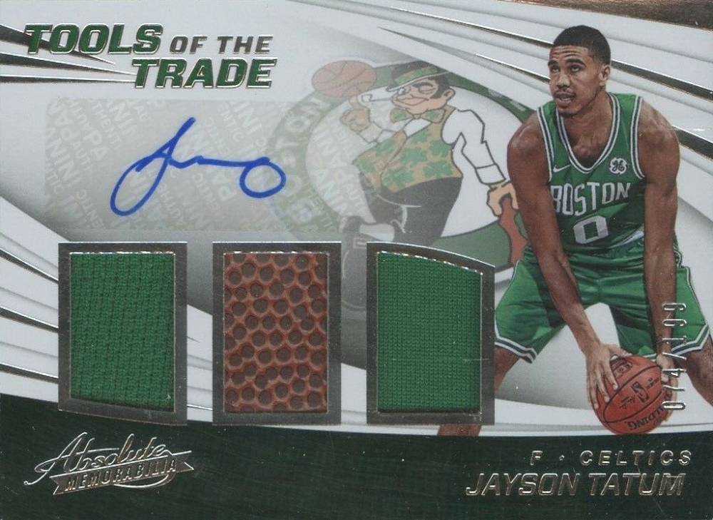 2017 Panini Absolute Tools of the Trade Swatch Signatures Jayson Tatum #JT Basketball Card