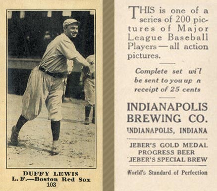 1916 Indianapolis Brewing Duffy Lewis #103 Baseball Card