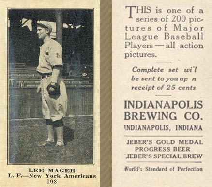 1916 Indianapolis Brewing Lee Magee #108 Baseball Card
