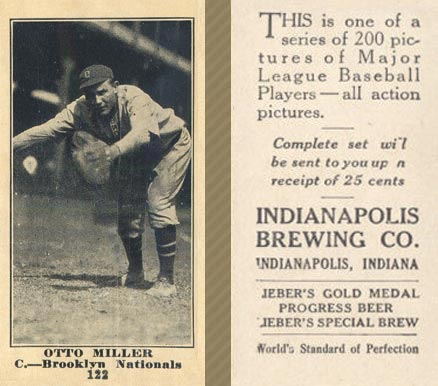 1916 Indianapolis Brewing Otto Miller #122 Baseball Card