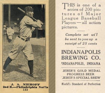 1916 Indianapolis Brewing J. A. Niehoff #132 Baseball Card