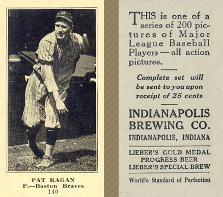1916 Indianapolis Brewing Pat Ragan #140 Baseball Card